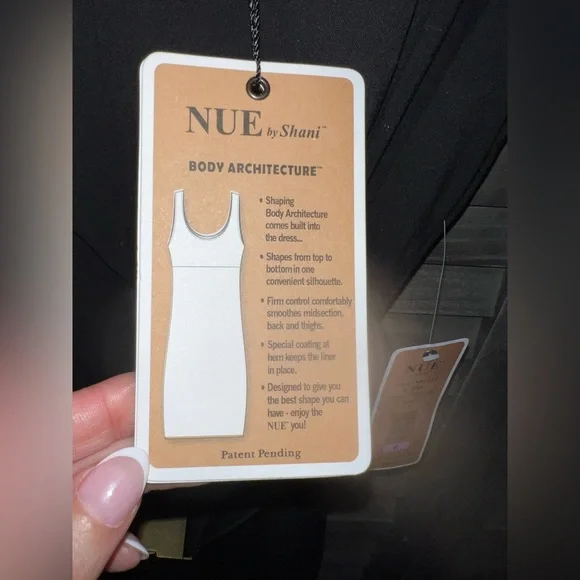 NWT NUE by Shani Black Wrap Dress – Belted Sheath Work Cocktail Size 6 - Picture 4 of 9